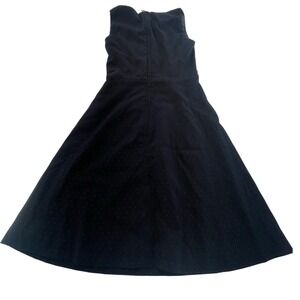 H&M Black Sleeveless Fit and Flare Dress‎ White Polka Dots Size 4 NWT